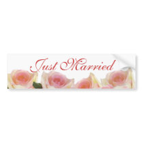 Just Married Bumper Sticker bumper stickers by DizzyDebbie Just Married Bumper Sticker bumper stickers