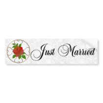 Just Married BUMPER STICKER bumper stickers by RealPotential Just Married BUMPER STICKER bumper stickers