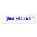 Just Married bumper stickers