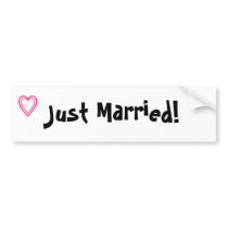 "Just Married!" bumper sticker