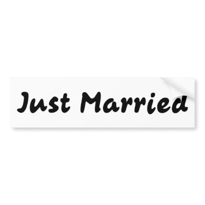 Just Married Bumper Sticker
