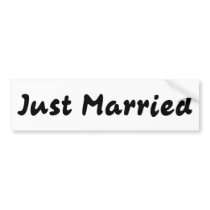 Just Married bumper stickers by lifeisahighway Just Married bumper stickers