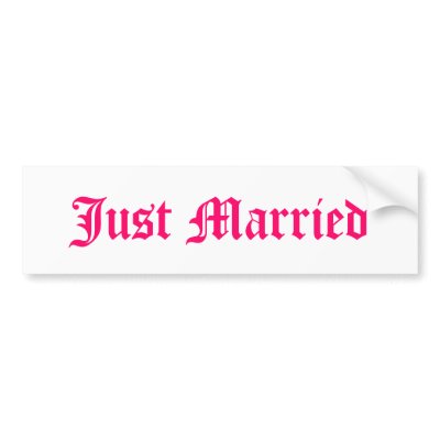 Just Married Bumper Sticker