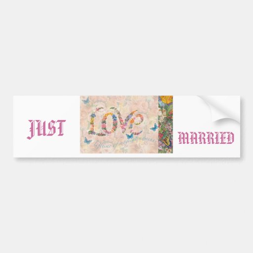 JUST MARRIED BUMPER STICKER