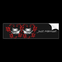 Just Married Bumper Sticker bumper stickers by Yve_13 Just Married Bumper Sticker bumper stickers