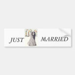 JUST MARRIED BUMPER STICKER LOVE