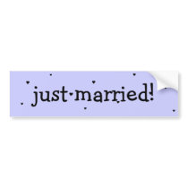 "just married!" bumper sticker with hearts bumper stickers by rubymonkey "just married!" bumper sticker with hearts bumper stickers