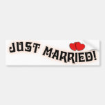 Just Married! Bumper Stickers For Newlyweds Cars