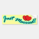 Just Married! Bumper Stickers For Newlyweds Cars