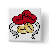 Just Married button by wedding_tshirts Just Married button
