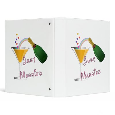 Just Married Champagne Wedding Toast Binders