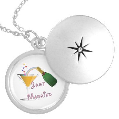 Just Married Champagne Wedding Toast Jewelry