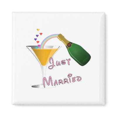 Just Married Champagne Wedding Toast Magnet