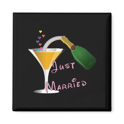 Just Married Champagne Wedding Toast Magnet