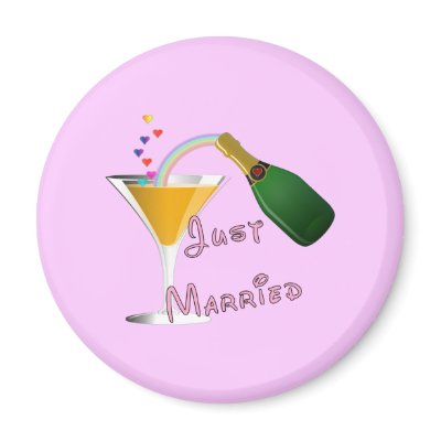 Just Married Champagne Wedding Toast Magnet