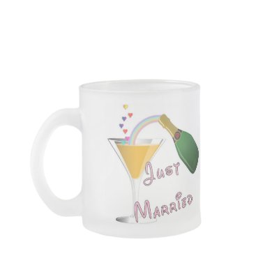 Just Married Champagne Wedding Toast Coffee Mugs