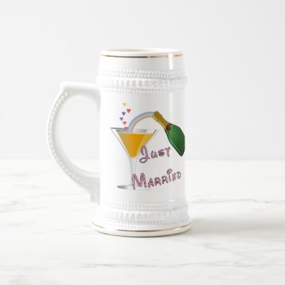 Just Married Champagne Wedding Toast Mugs
