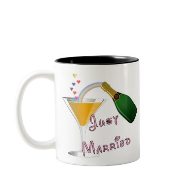 Just Married Champagne Wedding Toast Coffee Mugs