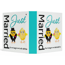 Just Married Chick Couple Wedding Photo Album v3 binders by chicktshirts Just Married Chick Couple Wedding Photo Album v3 binders