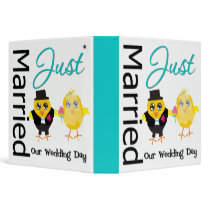 Just Married Chick Couple Wedding Photo Album v5 binders by chicktshirts Just Married Chick Couple Wedding Photo Album v5 binders