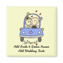 Just Married Customizable Magnet