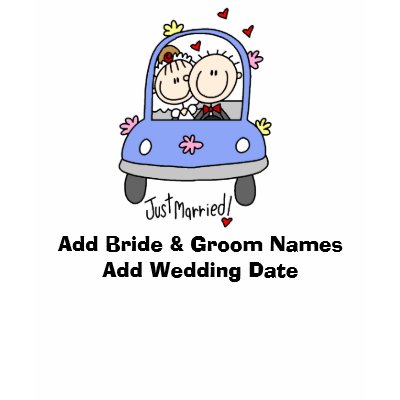 Just Married Customizable Spaghetti Tank T-shirt by stick_figures