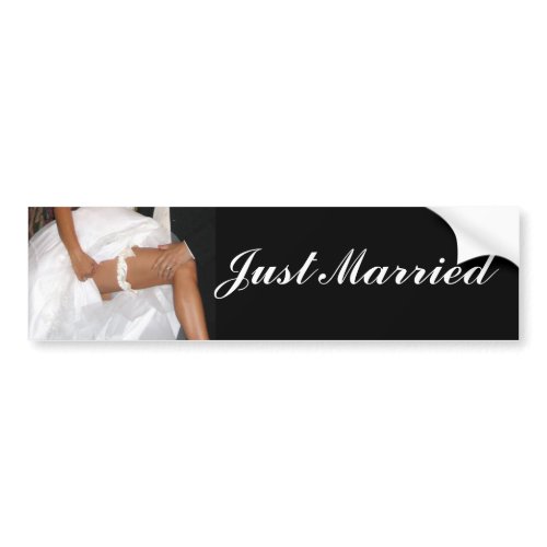 Just Married, Customize with Wedding Date bumpersticker