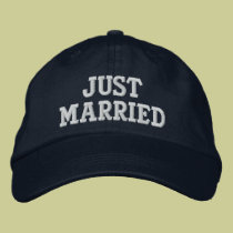 JUST MARRIED embroidered hats