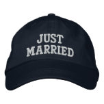 JUST MARRIED embroidered hats