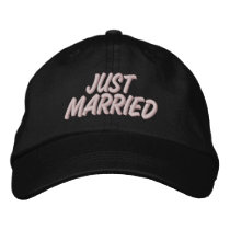 Just Married Embroidered Baseball Cap
