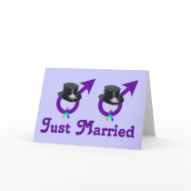 Just Married Formal Gay Male cards