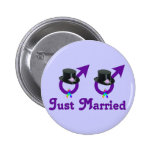 Just Married Formal Gay Male Pinback Button