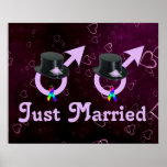 Just Married Formal Gay Male Print