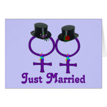 Just Married Formal Lesbian Card