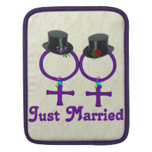 Just Married Formal Lesbian iPad Sleeve