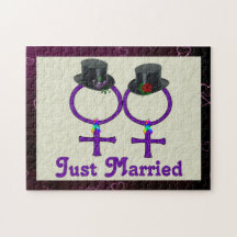Just Married Formal Lesbian Jigsaw Puzzle