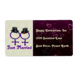 Just Married Formal Lesbian Personalized Shipping Label