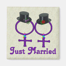 Just Married Formal Lesbian Magnets