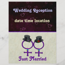 Just Married Formal Lesbian Personalized Flyer