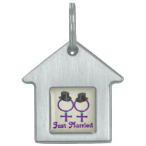 Just Married Formal Lesbian Pet Tags