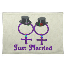 Just Married Formal Lesbian Place Mats