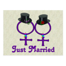Just Married Formal Lesbian Post Card