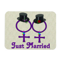 Just Married Formal Lesbian Rectangular Magnets