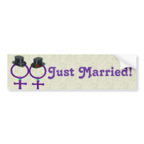 Just Married Formal Lesbians Bumper Sticker