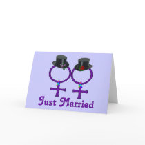 Just Married Formal Lesbians cards