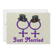 Just Married Formal Lesbians Custom Announcements