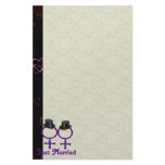 Just Married Formal Lesbians Customized Stationery