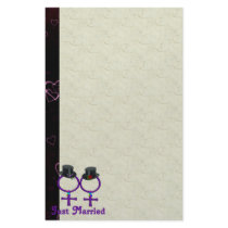 Just Married Formal Lesbians Customized Stationery