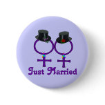 Just Married Formal Lesbians Pinback Button