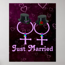 Just Married Formal Lesbians Poster